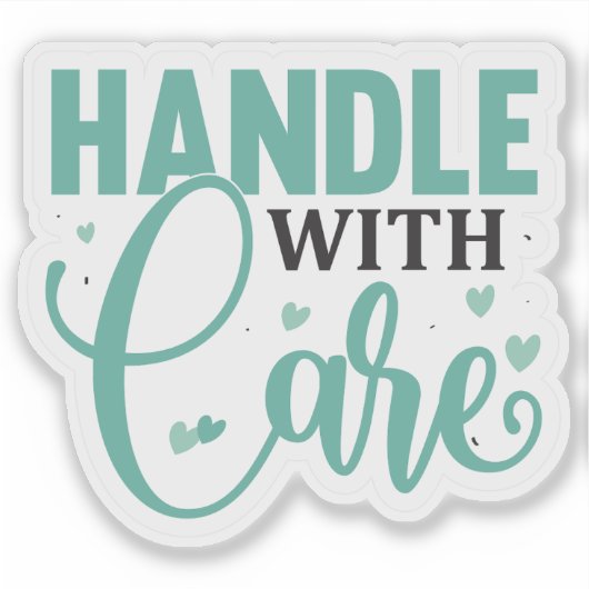 Handvat met zorg sticker (Voorkant)