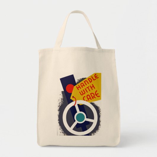 Handvat met zorg tote bag (Voorkant)