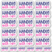 Handvat met zorg - Vinyl Sticker (Voorkant)