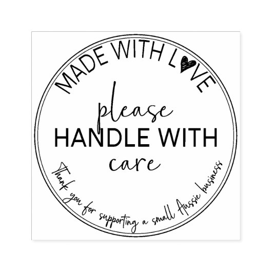 Handvat met Zorgstempel Rubberstempel (Afrduk)