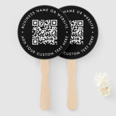 Handventilator | Aangepast QR-code Logo Zwart Even Handwaaier (Voorkant en achterkant)