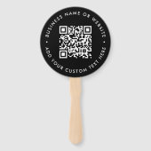 Handventilator | Aangepast QR-code Logo Zwart Even Handwaaier (Voorkant)