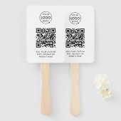 Handventilator | Aangepaste QR-code Logo Moderne E Handwaaier (Voorkant en achterkant)