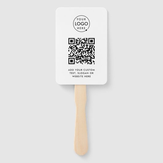 Handventilator | Aangepaste QR-code Logo Moderne E Handwaaier (Achterkant)