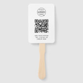 Handventilator | Aangepaste QR-code Logo Moderne E Handwaaier (Voorkant)