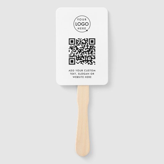 Handventilator | Aangepaste QR-code Logo Moderne E Handwaaier (Voorkant)