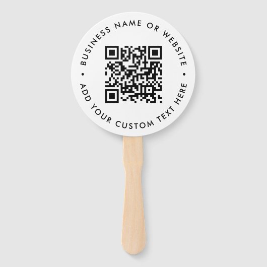 Handventilator | Aangepaste QR-code Logo Moderne E Handwaaier (Achterkant)