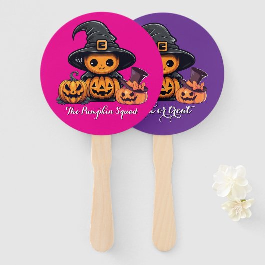 Handventilator : HALLOWEEN Treat #01 Handwaaier (Voorkant en achterkant)