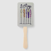 Handventilator met wijnmeisjes handwaaier (Achterkant)