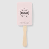 Handventilator | Op maat gemaakte logo Roze doe-he Handwaaier (Voorkant)