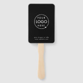 Handventilator | Op maat gemaakte zwarte logo DIY- Handwaaier (Achterkant)