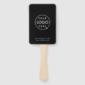 Handventilator | Op maat gemaakte zwarte logo DIY- Handwaaier (Voorkant)
