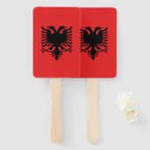 Handventilatoren met vlag van Albanië Handwaaier (Voorkant en achterkant)