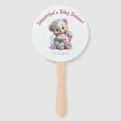 Handventilatoren Teddybeer Baby Shower Handwaaier (Voorkant)