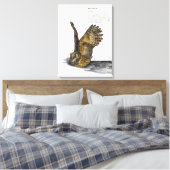 Handverf Bedreigde Uil Print Canvas (Insitu (Slaapkamer))