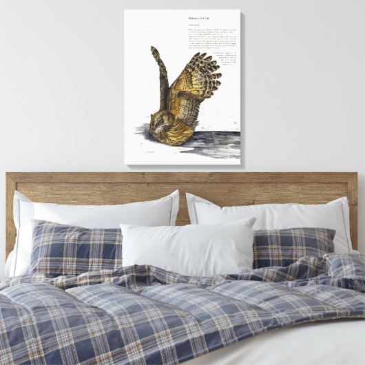 Handverf Bedreigde Uil Print Canvas (Insitu (Slaapkamer))