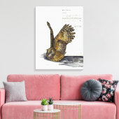 Handverf Bedreigde Uil Print Canvas (Insitu (Woonkamer))