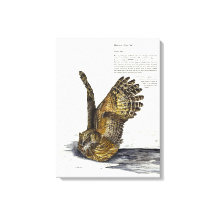 Handverf Bedreigde Uil Print Canvas