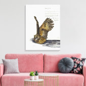 Handverf Bedreigde Uil Print Canvas (Insitu (Woonkamer))
