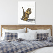 Handverf Bedreigde Uil Print Canvas (Insitu (Slaapkamer))