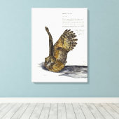 Handverf Bedreigde Uil Print Canvas (Insitu (Houten vloer))