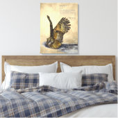 Handverf Bedreigde Uil Print Canvas (Insitu (Slaapkamer))