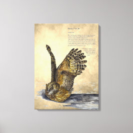 Handverf Bedreigde Uil Print Canvas