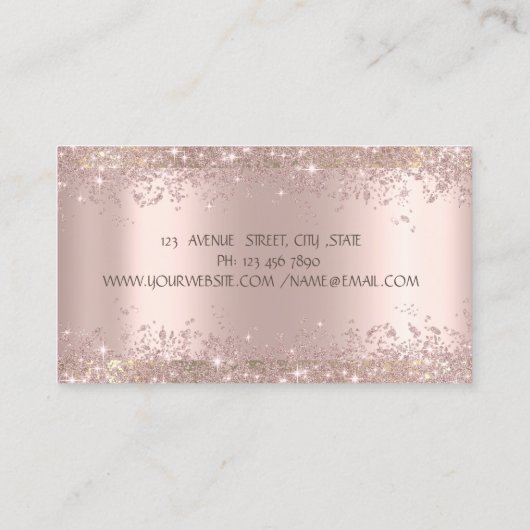 Handverf Lotus Roos Gold Glitter Dust Yoga Visitekaartje (Achterkant)