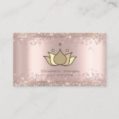 Handverf Lotus Roos Gold Glitter Dust Yoga Visitekaartje (Voorkant)