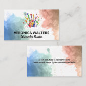 Handverf Waterverf | scheppende kunsten Klantenkaartje (Voorkant / Achterkant)