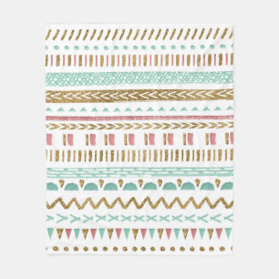 handverfstam Aztec geometrisch ontwerp Fleece Deken