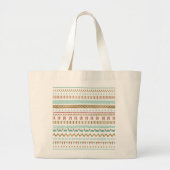  handverfstam Aztec geometrisch ontwerp Grote Tote Bag (Voorkant)