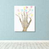 Handvol Boom van Vormen Canvas Afdruk (Insitu (Houten vloer))