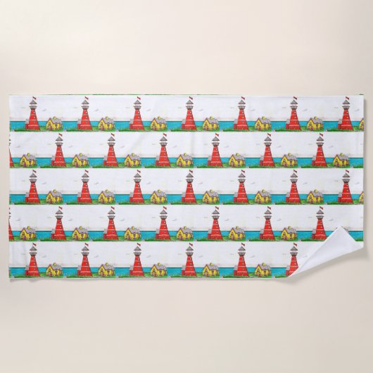 Handvuurtoren met handleiding strandlaken (Voorkant)