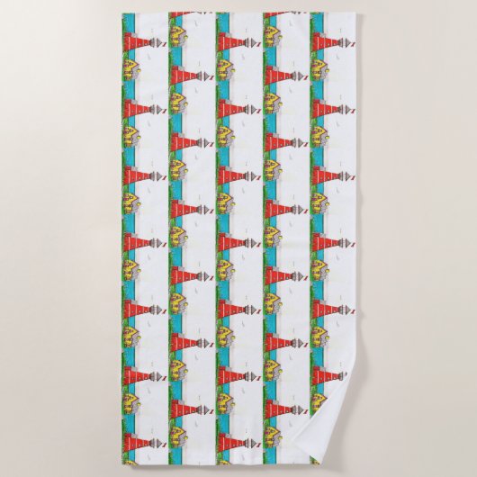 Handvuurtoren met handleiding strandlaken (Voorkant)