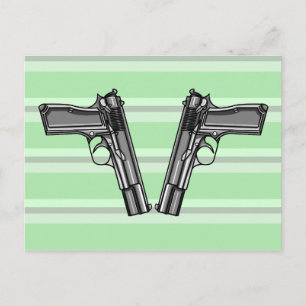 Handwapens, pistolen, vuurwapens briefkaart