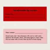 Handwas alleen cadeau label mini visitekaartjes (Voorkant /achterkant)