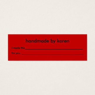 Handwas alleen cadeau label mini visitekaartjes