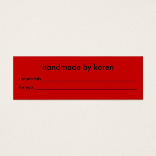 Handwas alleen cadeau label mini visitekaartjes (Voorkant)