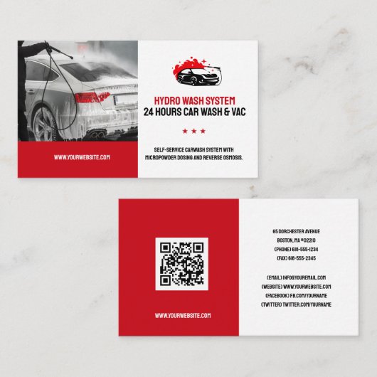 Handwas | Autowas Visitekaartje (Voorkant / Achterkant)