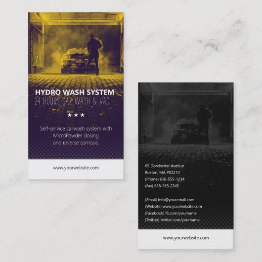Handwas | Autowas Visitekaartje (Voorkant / Achterkant)