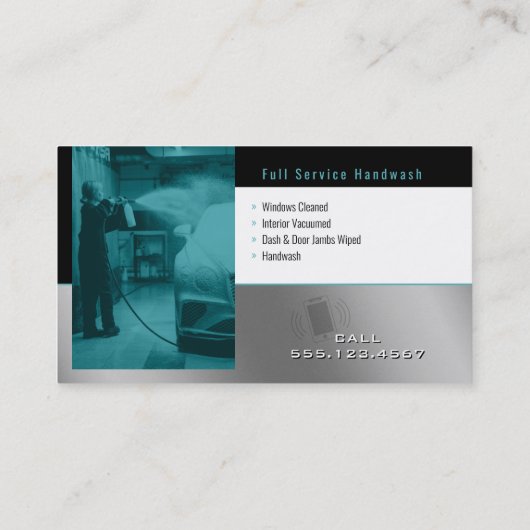 Handwas | Autowas Visitekaartje (Achterkant)