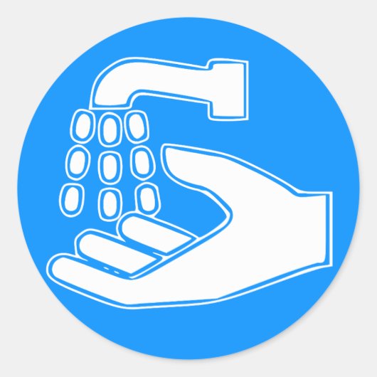 Handwas Ronde Sticker (Voorkant)