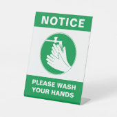 Handwas Veiligheid Tafelblad Teken Reclamebord Met Voetstuk (Voorkant)