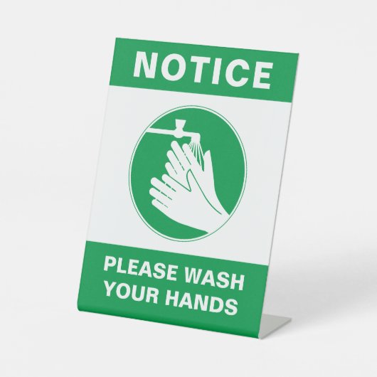 Handwas Veiligheid Tafelblad Teken Reclamebord Met Voetstuk (Voorkant)