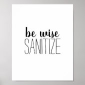 Handwas Wise Sanitize Quote Poster (Voorkant)