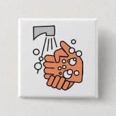 HandwasButton Vierkante Button 5,1 Cm (Voorkant)