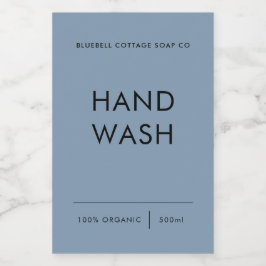 Handwaslabel, elegant, minimaal productetiket voedselcontainer etiket