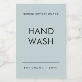 Handwaslabel, elegant, minimaal productetiket voedselcontainer etiket