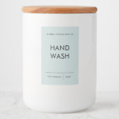 Handwaslabel, elegant, minimaal productetiket voedselcontainer etiket (Voorkant)